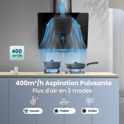 COMFEE' ANGJ64B-60 | Hotte Aspirante Inclinée 60cm en Verre – Image 3